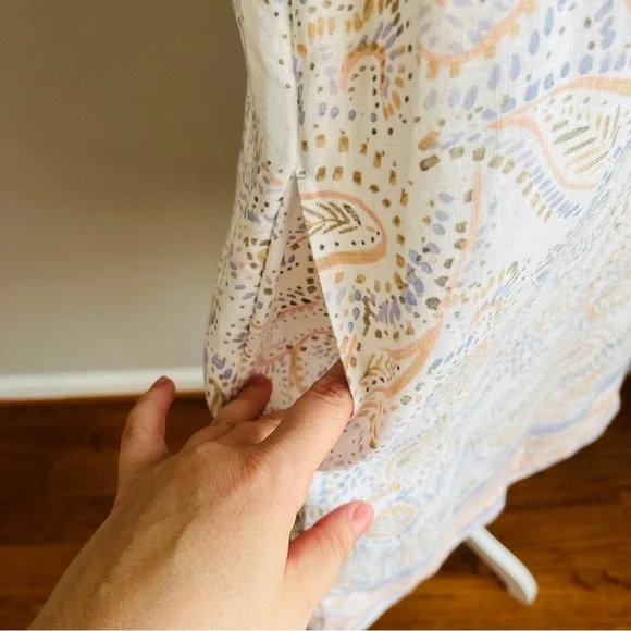 Rachel Ashwell Paisley Print Linen Pocket Dress Large - Picture 6 of 6